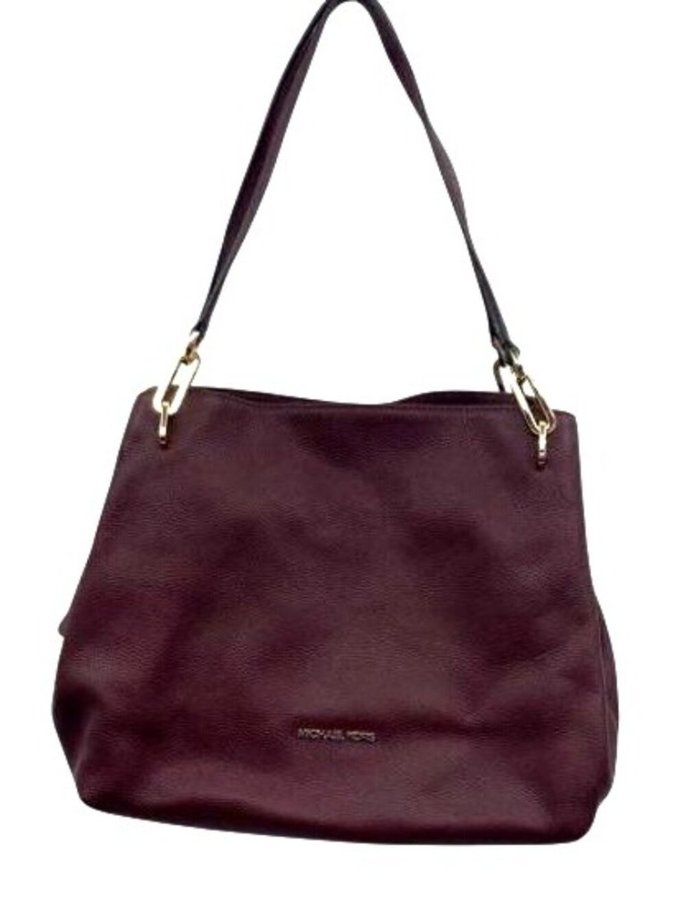 Michael Kors Burgundy Leather Shoulder Bag With Gold Hardware‎